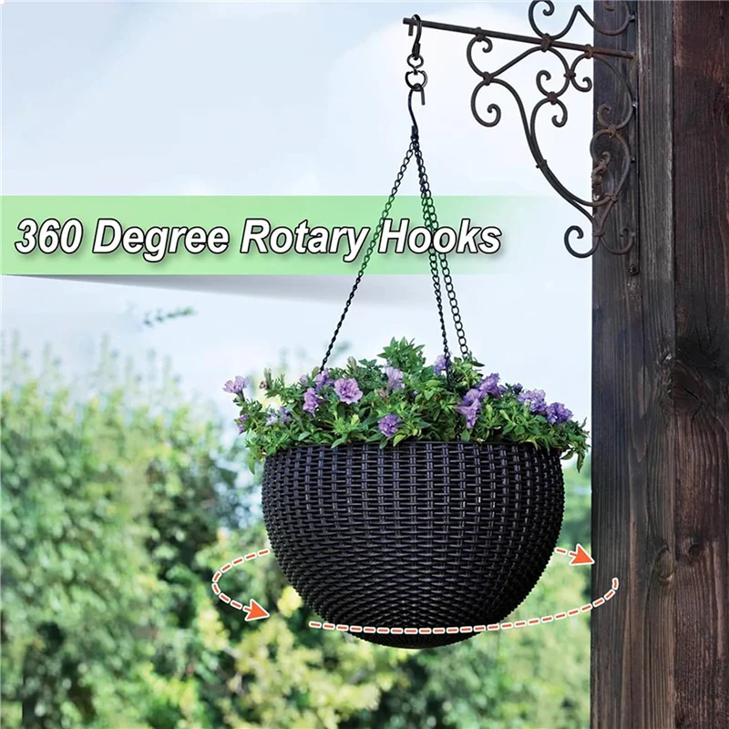 ABCA-8 Pcs Swivel Plant Hanger Pots Hooks Heavy Duty Hanging Plant Hook 360 Degrees Swivel Metal Hooks For Indoor And Outdoor