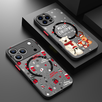 Christmas Elk Tree Magnetic Phone Case For iPhone Air 16e 17 16 15 Pro Max 14 13 12 Pro 11 16 15 Plus Shockproof Acrylic Cover