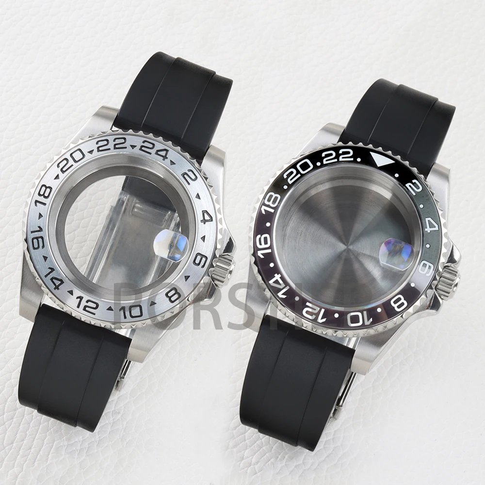 

Nh35 40mm Watch Case Sapphire 10ATM Waterproof for Yacht-Master/SUB/GMT NH34 NH35 Nh36 NH38 Movement 28.5mm Dial Rubber Bracelet