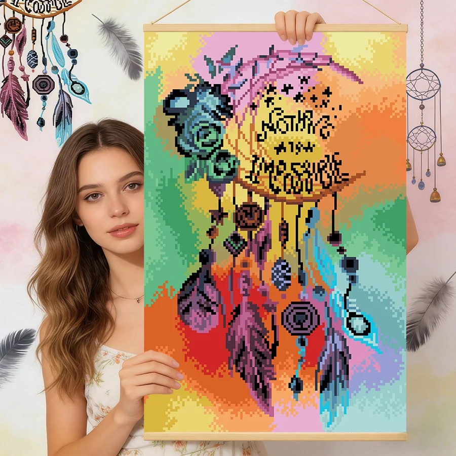 

2026 New style Wind chime Patterns Counted Cross Stitch Set DIY HD Stamped DMC Cross-stitch Kit Embroidery Needlework
