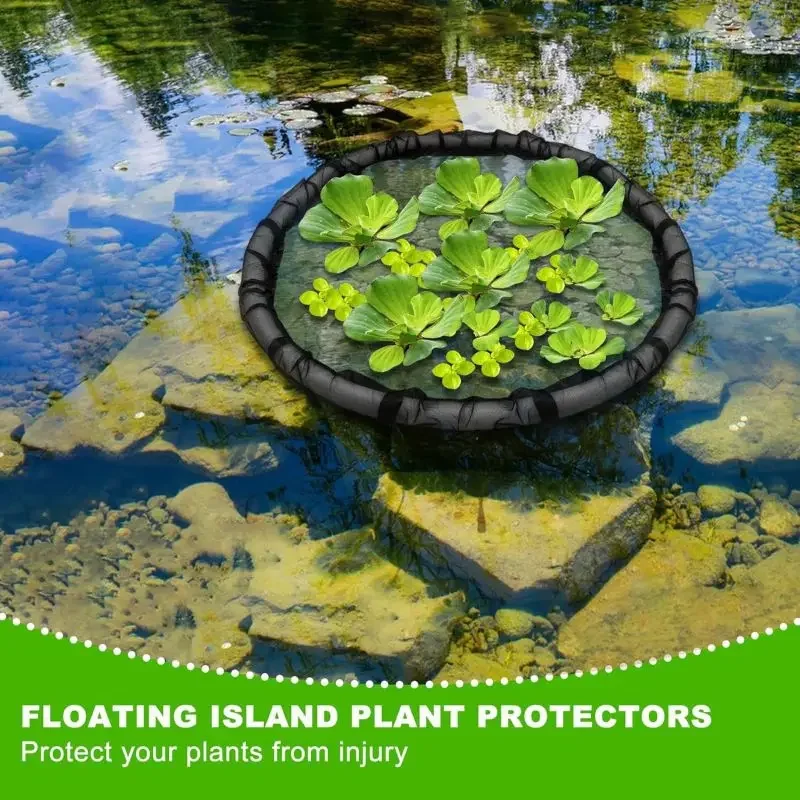 

Pond Plant Mesh Protector Sunscreen Porous Breathable Plant Protection Net Circular Floating Plant Breathable Floating Island