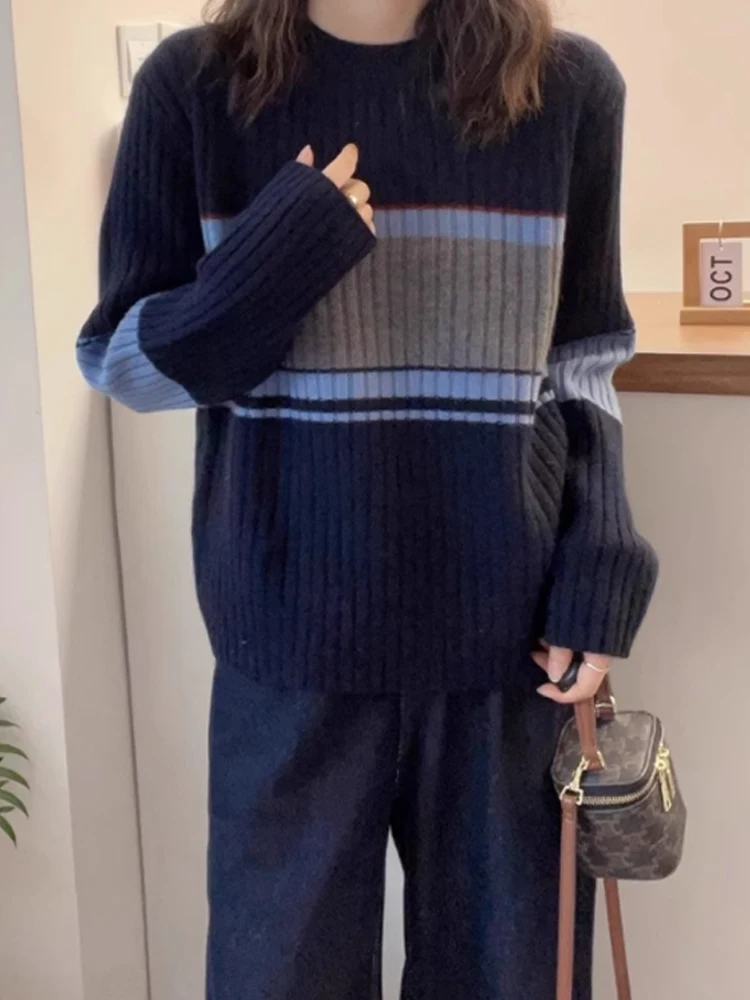 

Модный шикарный универсальный круглый свитер Ne Long Sve на голову, осень-зима, новый свитер Ele Color Blo Design Camere