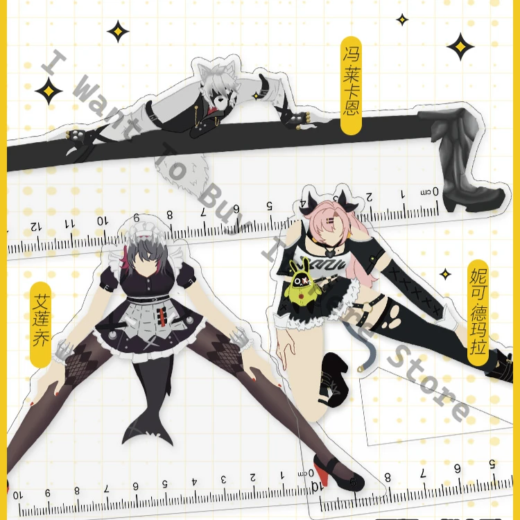 Anime Zenless Zone Zero Von Lycaon Hoshimi Miyabi Nekomiya Mana Ellen Joe Cosplay School Supplies Ruler Student Halloween Xmas