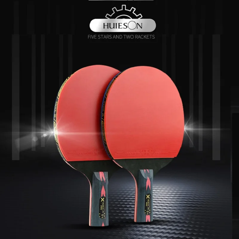 

(2 шт./пара) ракетка для настольного тенниса Huieson, 5-звездочная высокоэластичная ракетка, набор весла для пинг-понга (без мячей)