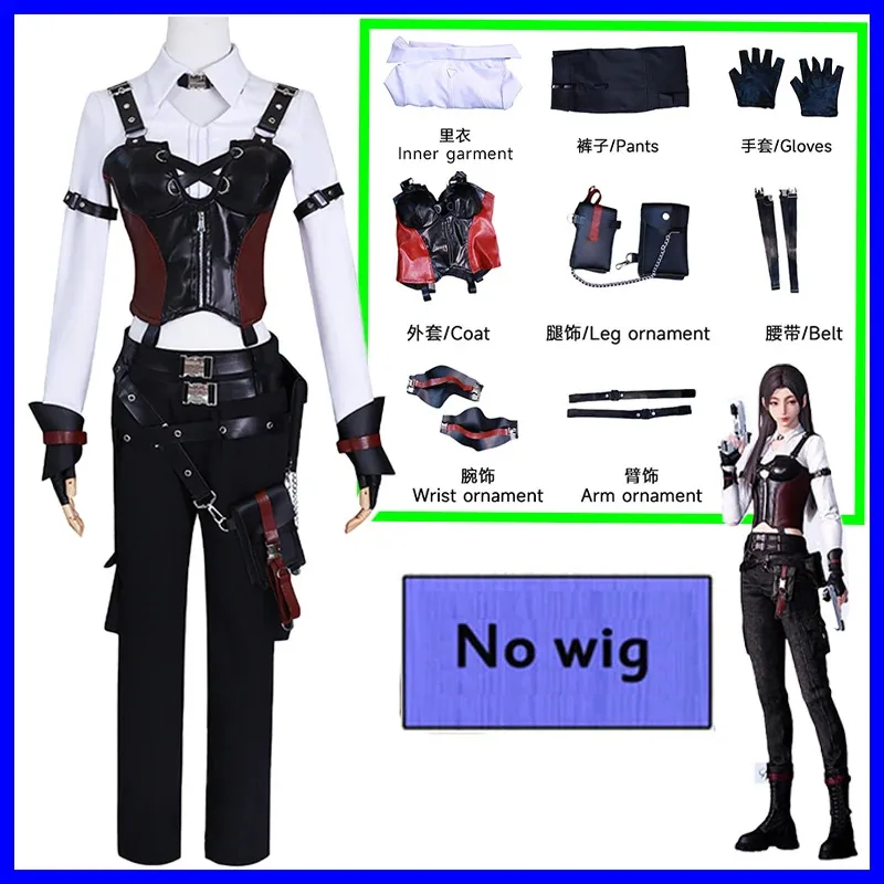 Cygame amor e espaço profundo miss caçador cosplay traje anime caçador heroína peruca feminina uniforme xavier zayne rafayel festa menina su