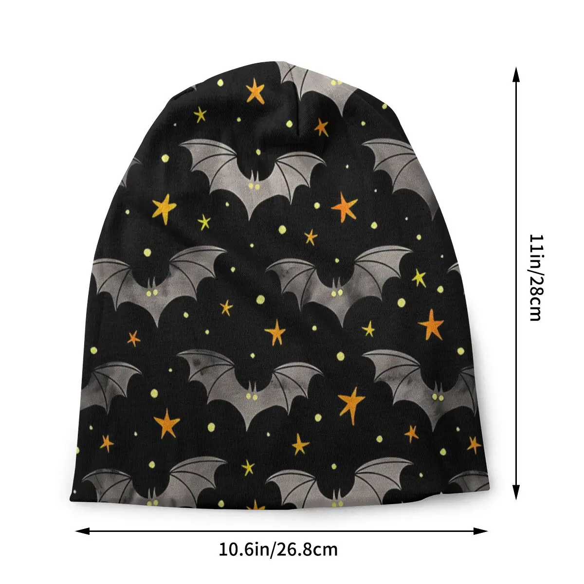 Sport Thin Hats Watercolor Bats Grey With Yellow Stars Bonnet Hipster Skullies Beanies Caps