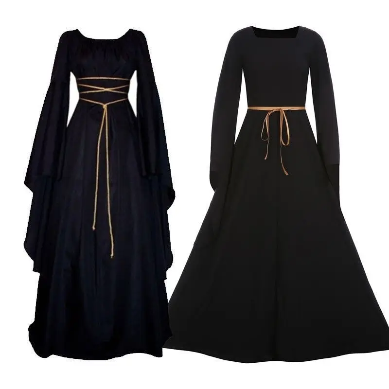 Ensemble de olympiques de sorcière médiévaux pour femmes, robe de cosplay, vêtements de performance, robe de mariée vampire, Halloween, carnaval, fête