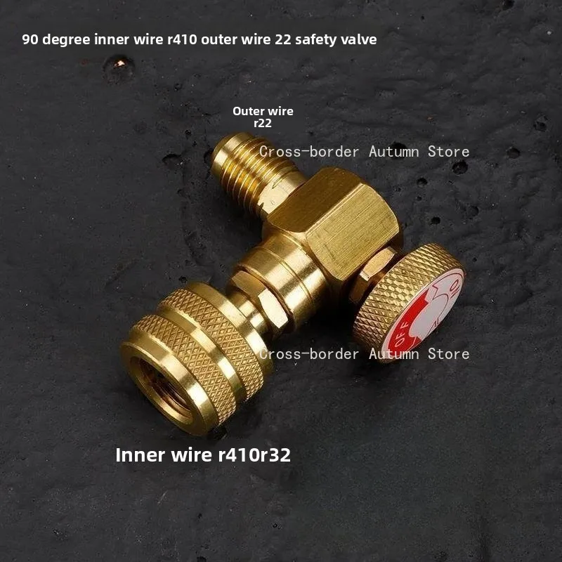 90 Degree Air Conditioning Refrigerant Charging Safety Valve R32 R410 Refrigerant Filling Adapter Air Conditioner Repair Tool
