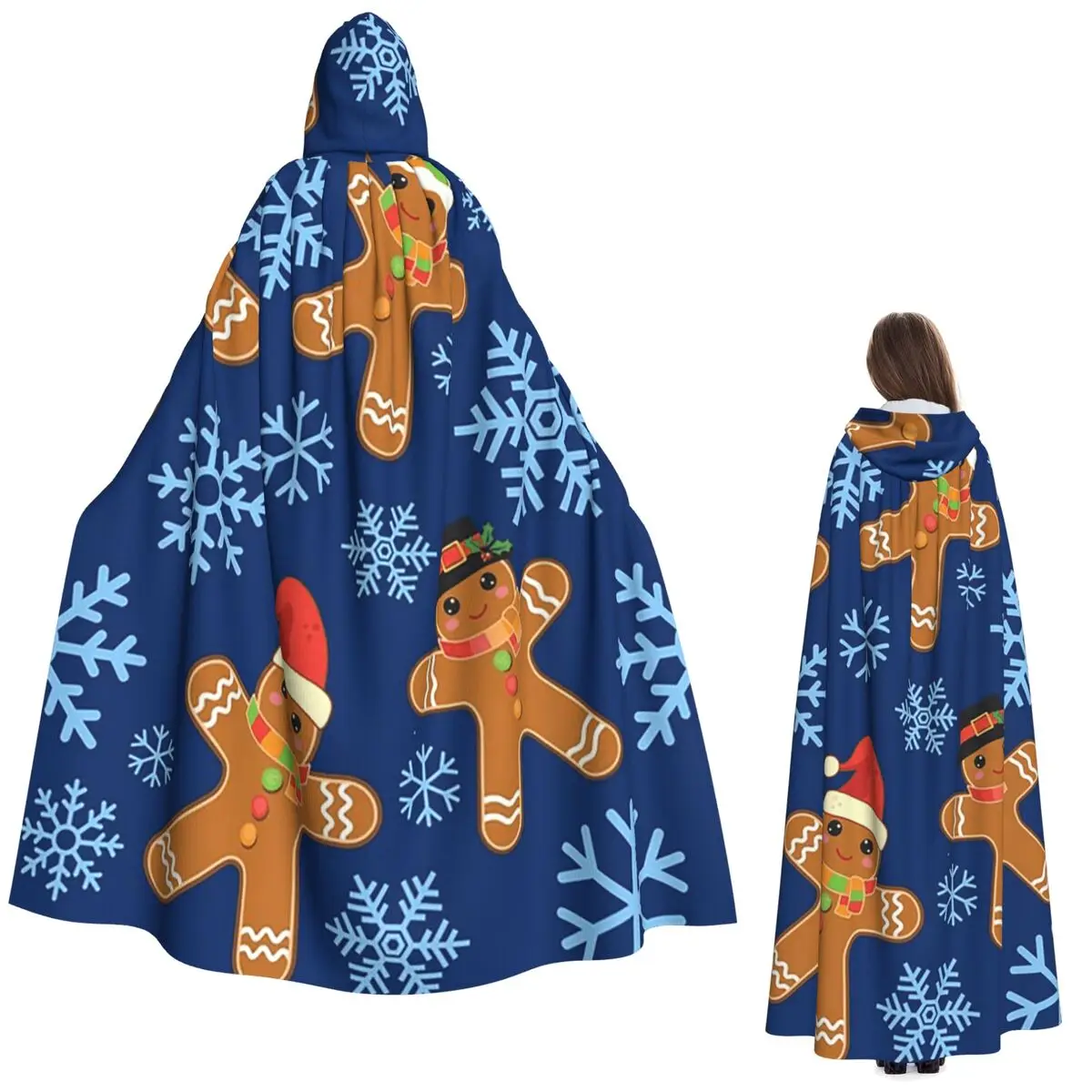 

Рождественский день, Рождество, пряничный человечек, длинный плащ с капюшоном, ведьма, средневековый костюм, накидка для косплея, Хэллоуин, вампир, для взрослых, унисекс