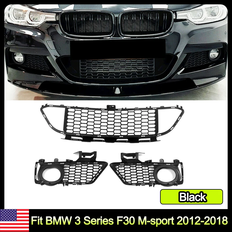 

Front Upper Lower Grille Fog Light Grill For BMW F30 F31 320i 330i M Sport 2012-2018 Front Grille Assembly Magickit