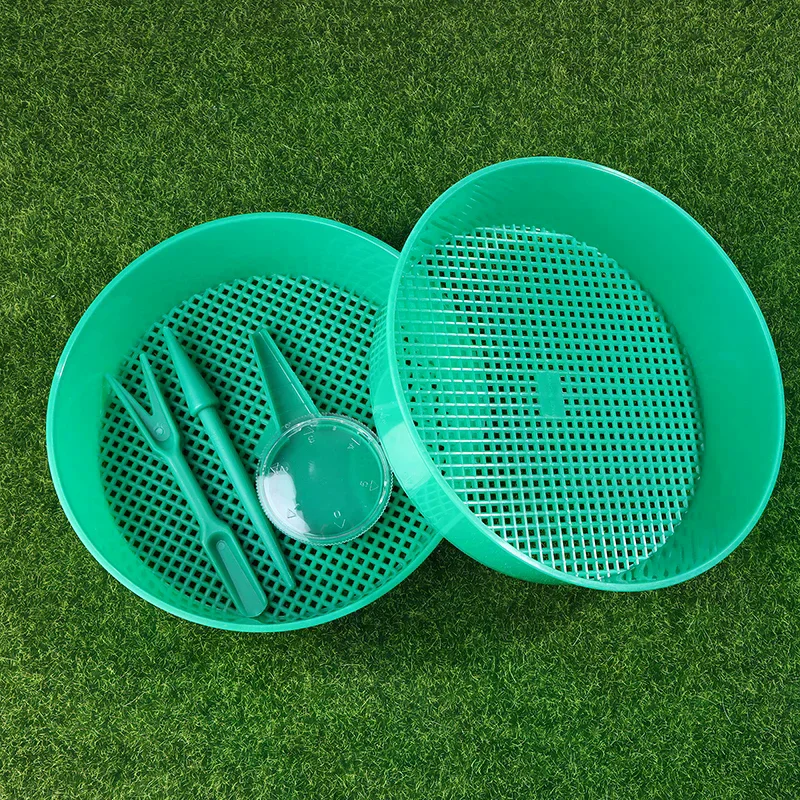 Plastic Soil Sieve Filter Mesh Round Soil Dirt Sifter For Soil Stone Sifting Filtration Home Garden Flower Plant Nursery Tools