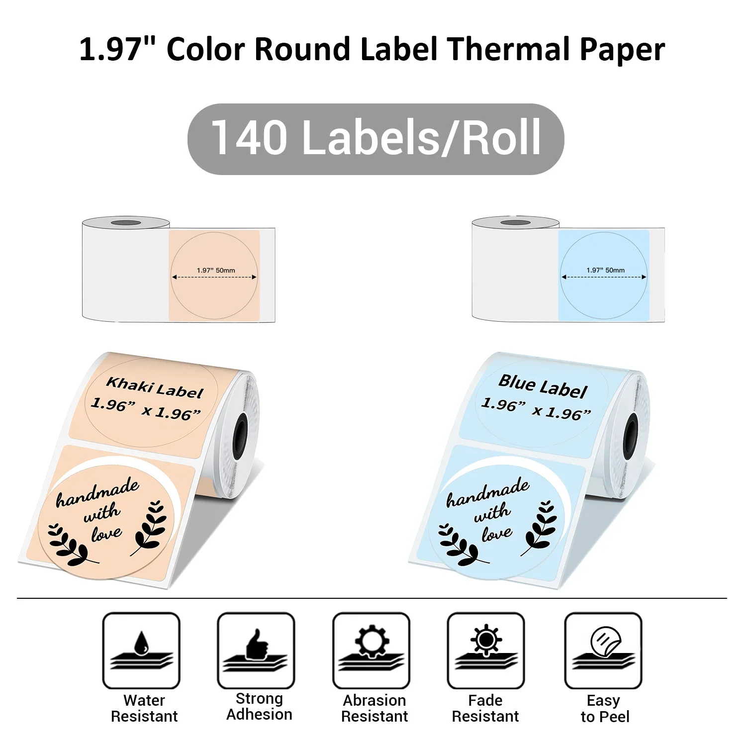 50x50mm M110 Round Labels Compatible with M110/M120 Printer Label Tape Self-Adhesive Thermal Paper For Barcode Label DIY Logo