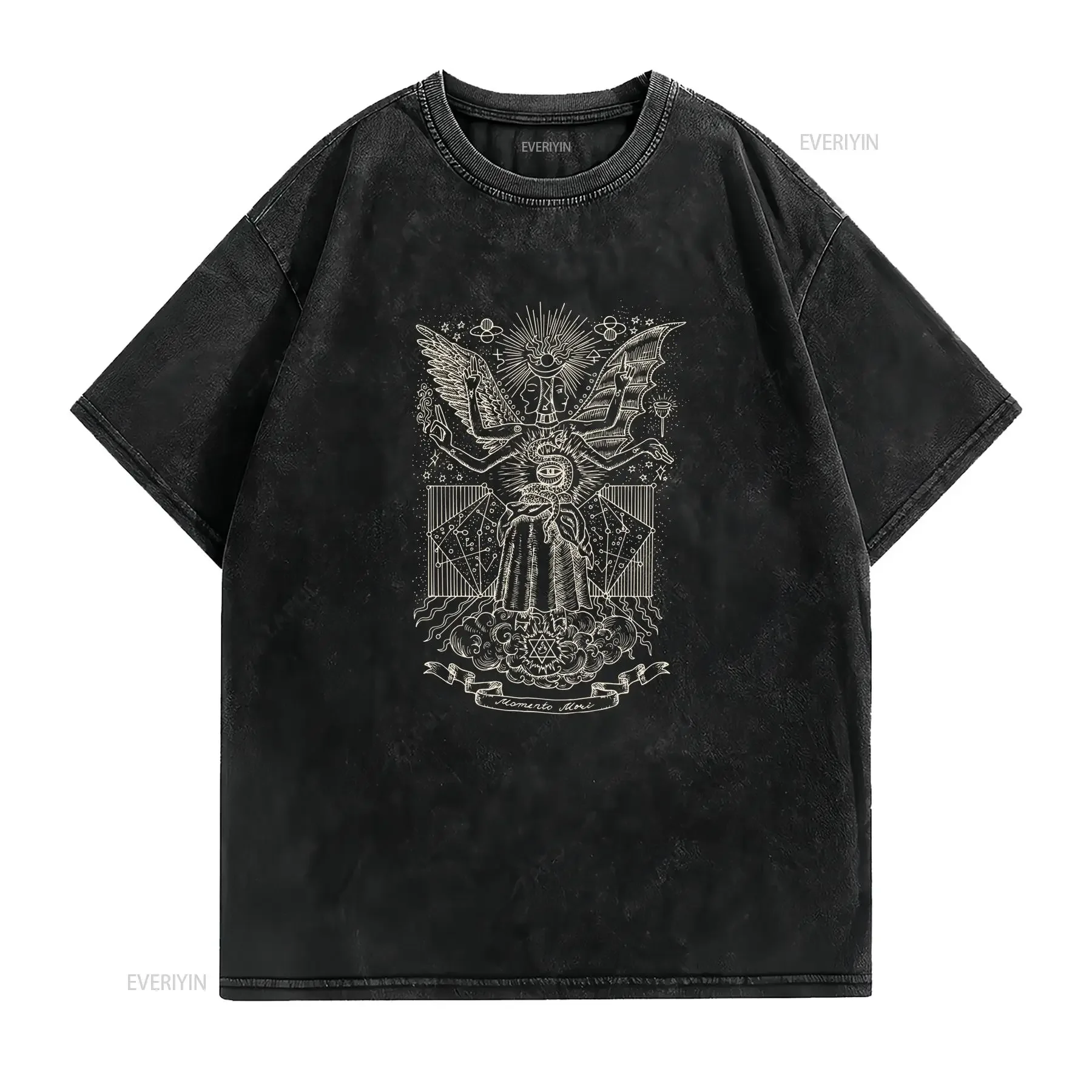 Fantasy Realm Mystic Art T shirt Magical Boho Style Perfect for Dreamers vintage Washed designer clothes Top For Everyday Wear view 2