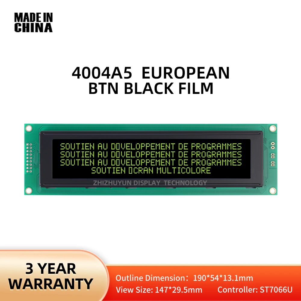 Quality Assurance 4004A5 EUROPEAN 5V 40X4 4004 Character LCD Module BTN Black Film Yellow Letter 190 * 54 * 13.1MM