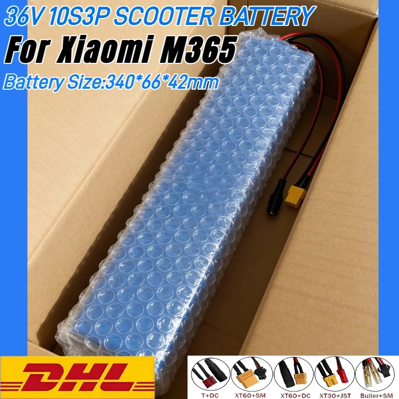 

36v battery lithium fast shipping by DHL, for m365 36v scooter with XT60+DC, XT60+SM, XT30+JST plugs 36v battery lithium 100ah