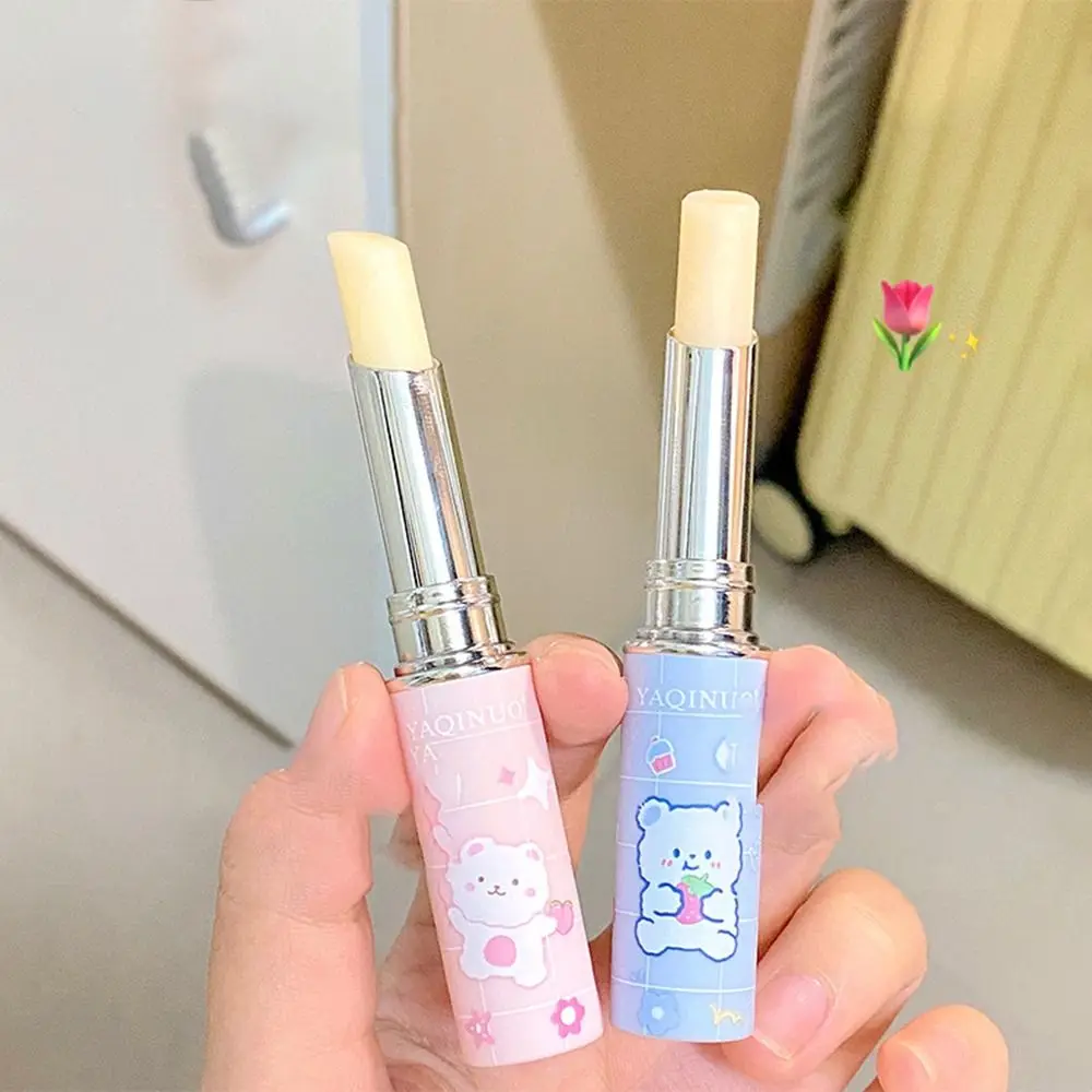 Schattige Beer Lippenbalsem Witte Bevochtigende Hydraterende Lipgloss Koreaanse Make-Up Anti-Kraken Lippenbalsem Blijvende Lippenbalsem Voeden Lippenstift