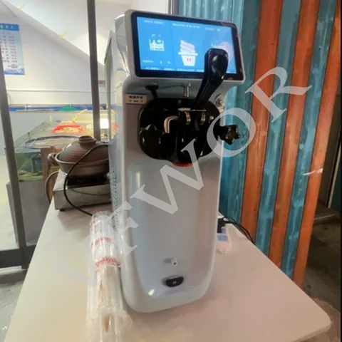 Professional Ice Cream Maker 7-inch Large Screen Commercial Soft Serve Ice Cream Making Machine Coffee Shop Ice Cream Machine