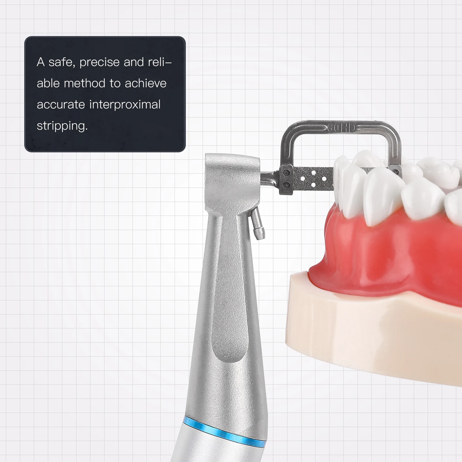 AZDENT Dental 1:1/4:1 Interproximaler Streifenkontra-Winkelstück für kieferorthopädische Zahnlückenmessung – Detail 15