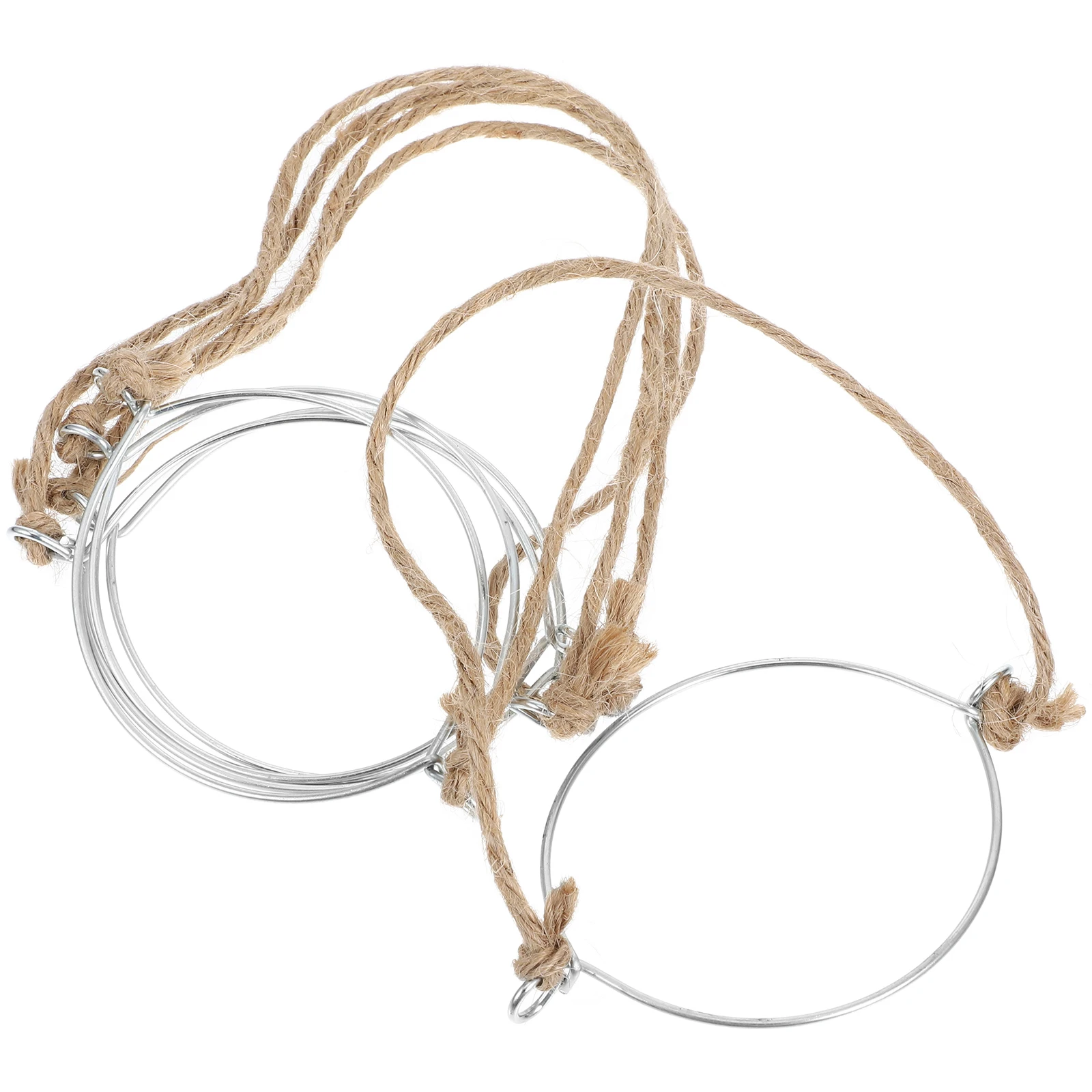 

5pcs Mason Handles Metal Ring With Burlap Rope For Glass Jars Hanging Canning Jar Wire Handle Diy Lamp Hanger Storage Jar