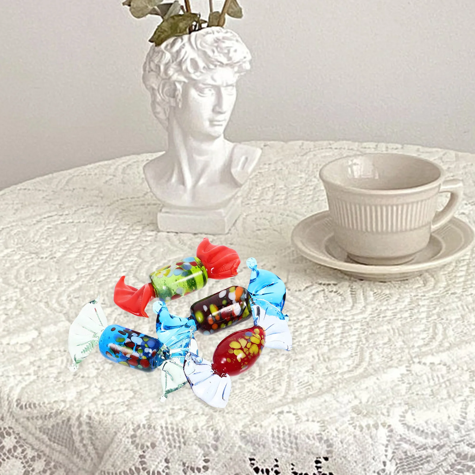 

5 Pcs 's Room Decor Glass Hard Candy Ornament Sweets Ornaments Artificial Candies Decoration Small Shape