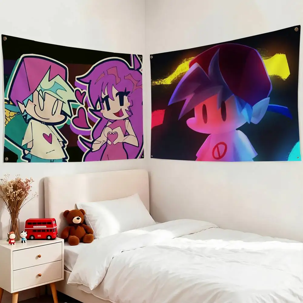 FNF Mid-Fight Masses Boyfriend  Flags for Bedrooms Home Decor Items Outdoor Decors Garage Decoration Flaga