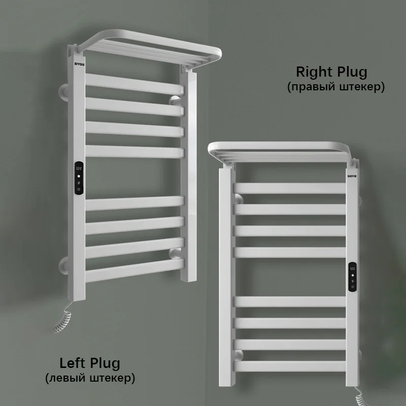 Zwart/Wit Verwarmd Handdoekenrek Met Top Plank. Digitale Display Elektrische Handdoek Rail. Wandmontage Handdoek Dryer.220V Handdoek Warmer.