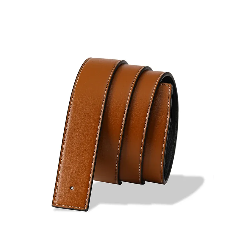 High-Quality Adjustable Strap, 3.8cm PU Leather No-Buckle Belt - Unisex Smooth Pin Fastening Waistband for Men & Women image 4