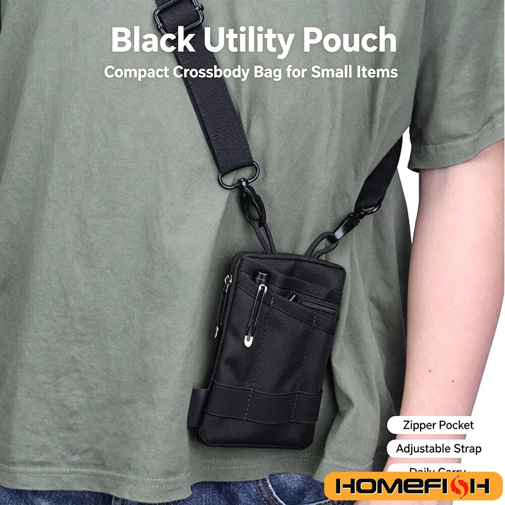 EDC Organizer Pouch with DIY Patch Area  Multitool Pocket Wallet for Everyday Carry Cash  Cards Storage