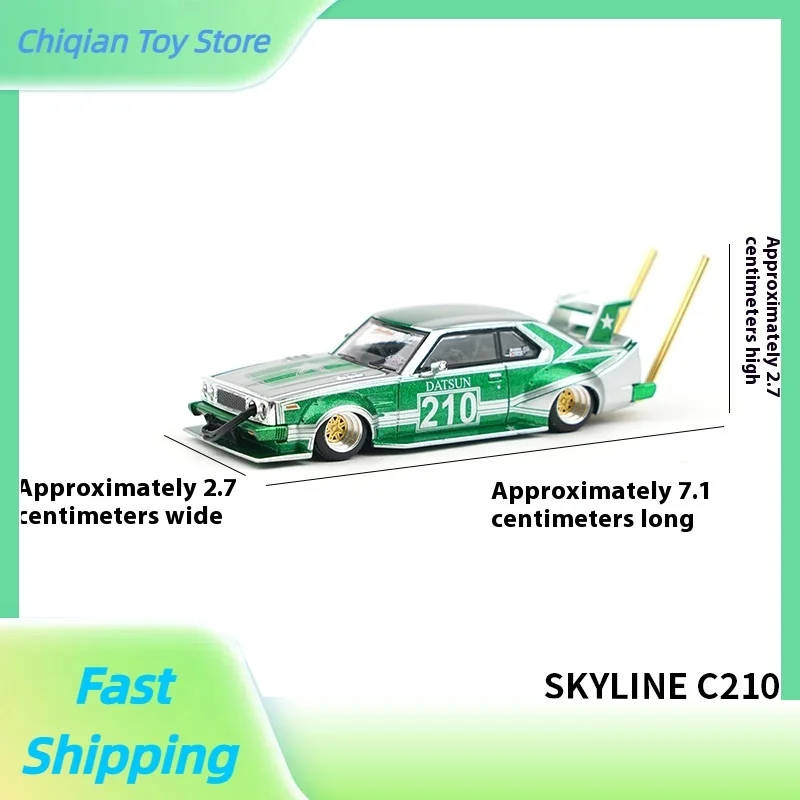 

Tuoyi POPRACE 1/64 модель автомобиля из сплава toyC210, серебристо-зеленое украшение для рабочего стола, подарок на день рождения, в наличии, имитация школы, открытый подарок