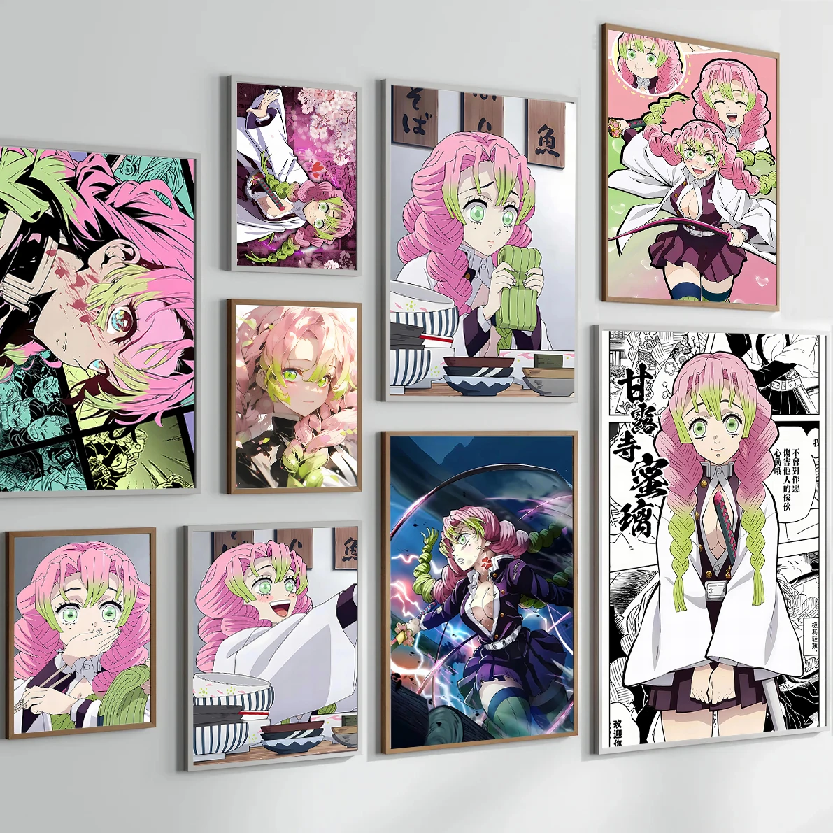 

Shinobu Kocho D-Demon Slayer Self-adhesive Poster Tanjiro Anime Wallpaper Figures HD Nezuko Decor Painting Cartoons Kid Gift