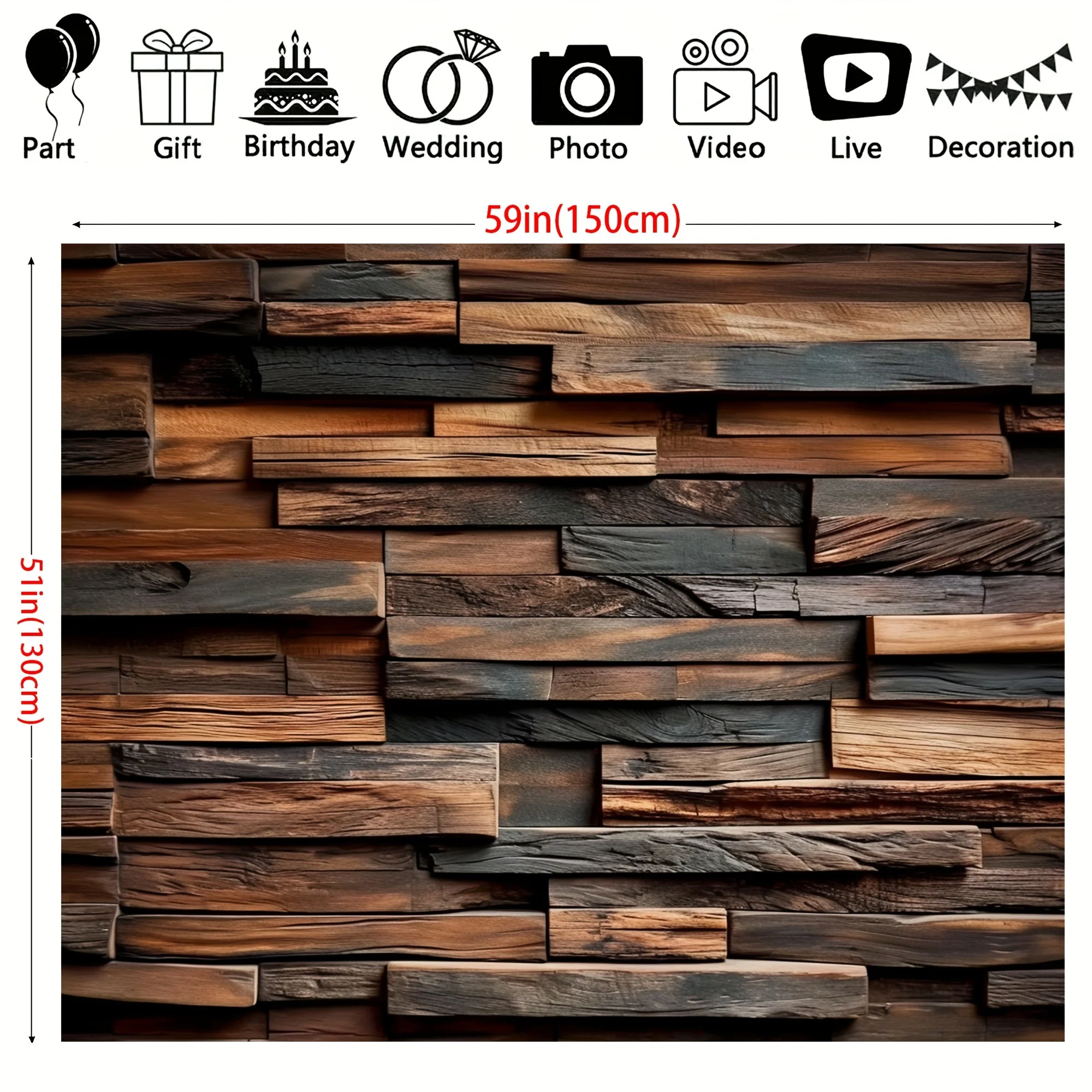 Retro brown wood background cloth photography photos, family gatherings, video live streaming, photography background