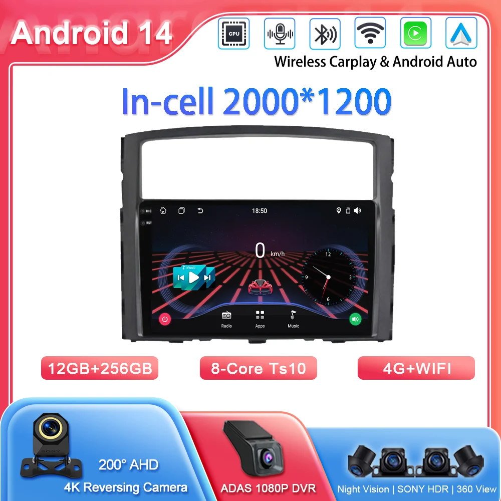 

Android Car GPS Navigation Stereo For Mitsubishi Pajero 4 V80 V90 2006 -2010 2012 Auto Radio Multimidia Player Carplay 2din DVD
