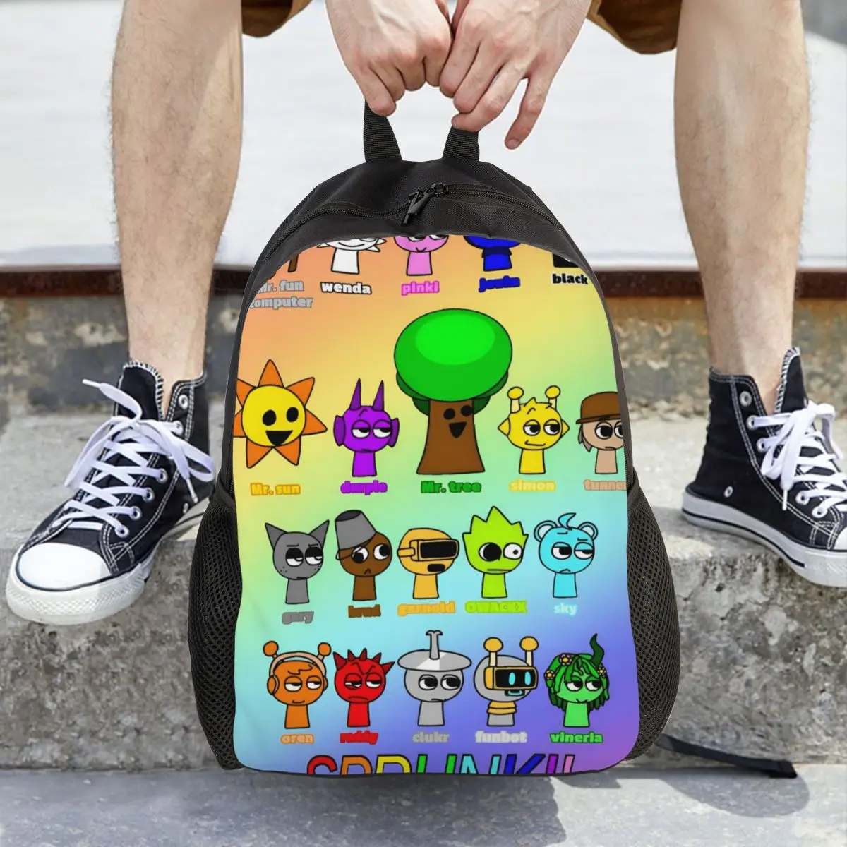 

Sprunki Incredibox Game Повседневный рюкзак Открытый студенческий деловой рюкзак для мужчин и женщин Студенческие холщовые сумки