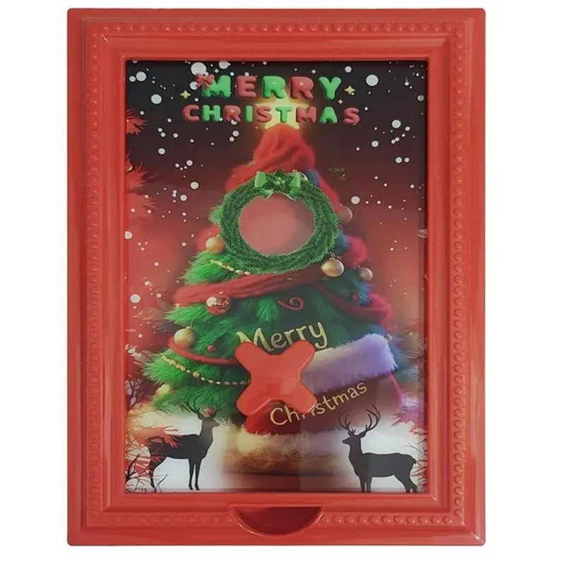 ~A61Z Photo Frame Christmas Organizer For Vending Bean Cereal Frame Candy Dispenser Home Decor Christmas Candy Box