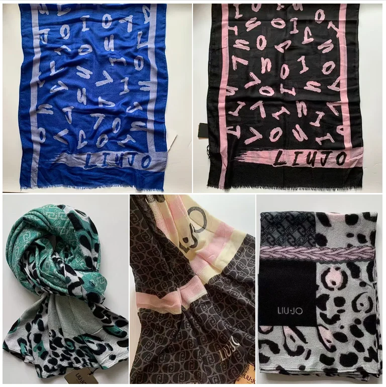 

2025 European, American, Italian original single scarf with letter printing for sunshade, warmth, beach shawl, large-sized scarf