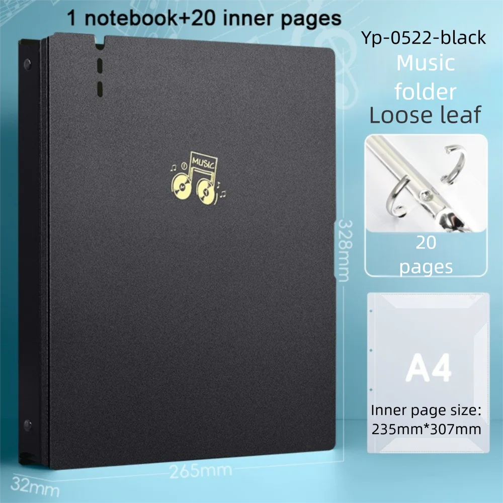 Creative Plastic Music Score Folder Transparent Flexible Music Clip A4 Portable Piano Sheets Folder