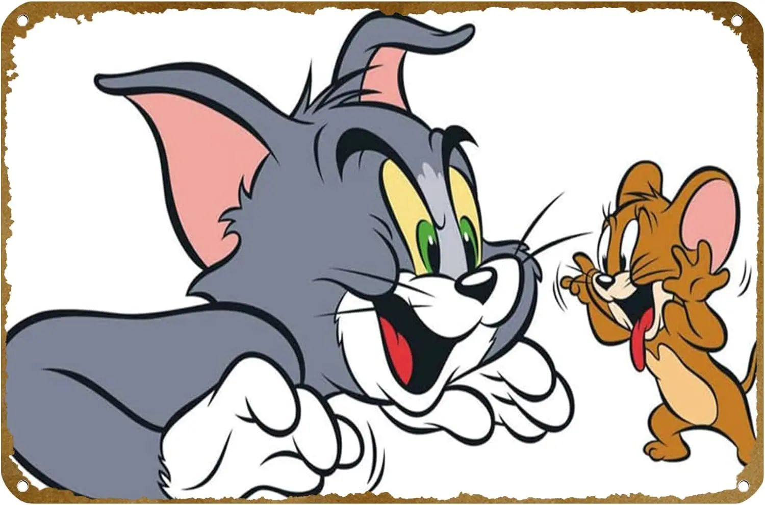 Tom Cat And Jerry Mouse Poster Vintage Metal Tin sign Logo Family Club Bar Cafe Bedroom Art Wall Decoration Gift 8x12 inches