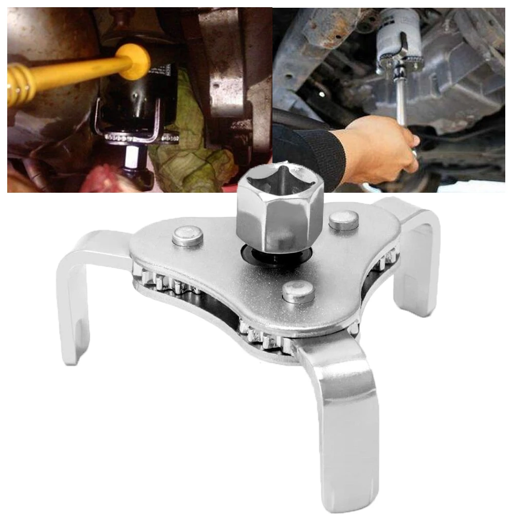 

Adjustable Oil Filter Wrench - 3 Jaw Car/Truck Tool, Heavy Duty Non-Slip Oil Filter Remover Pliers