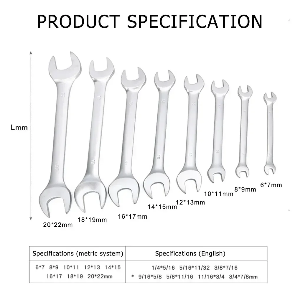 Ultra Thin Open End Wrench Metric Torque Spanner Double End Ratchet Socket Nut Wrench For Plumbing Tubing Repair Hand Tools