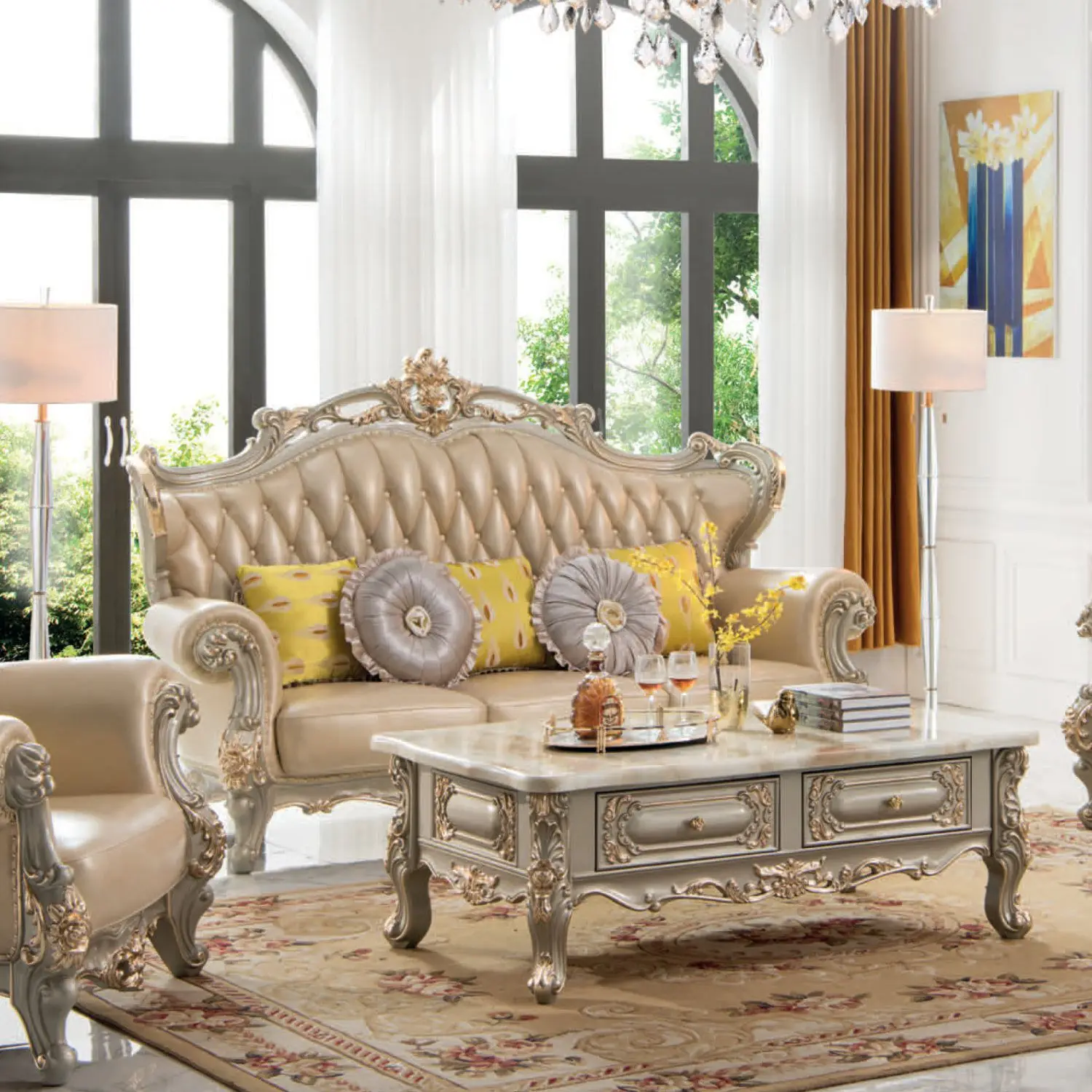 For Luxury Modern Furniture Sofa Set Luxury Sofa Sets for Living Room Modern Home Furniture  Original Leather Living Room Sets