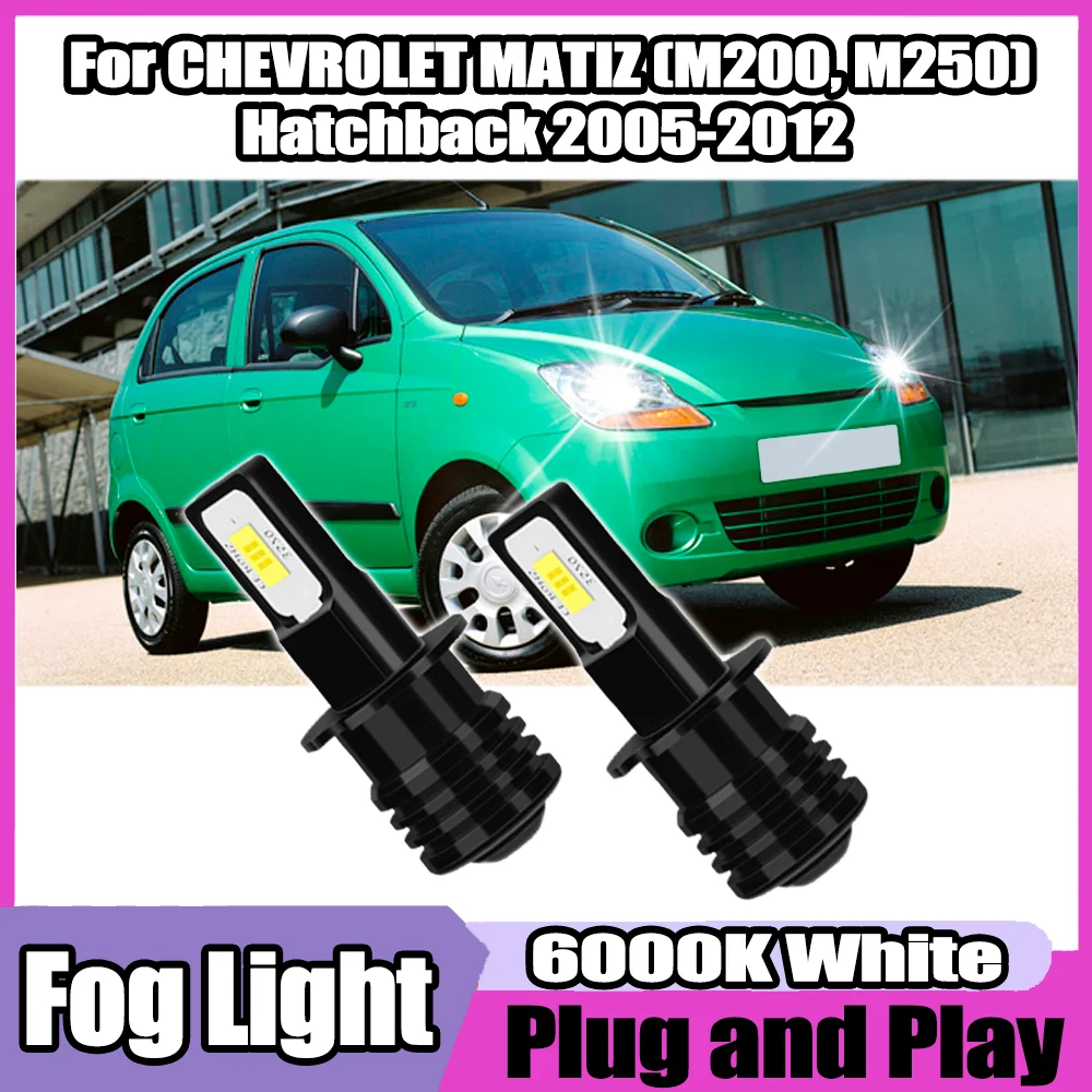 

2PCS Plug and Play 90W Fog Lamps 3570 CSP Chips Front Fog Light 6000K White For CHEVROLET MATIZ (M200, M250) Hatchback 2005-2012
