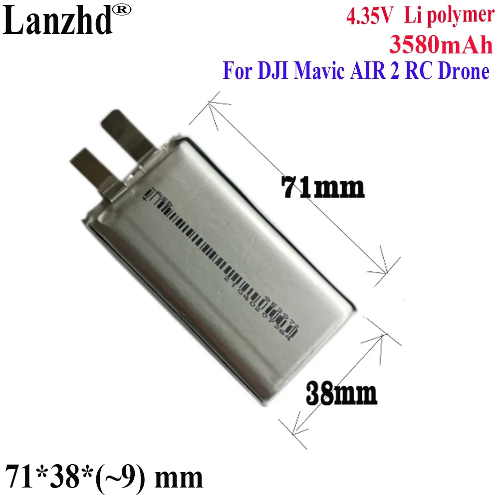 

1-100pcs Li 3.85V Max 4.4V 3580mAh Li-Polymer Replacement 953972 903872 DIY 3S Flight Battery Cell For DJI Mavic AIR 2 RC Drone