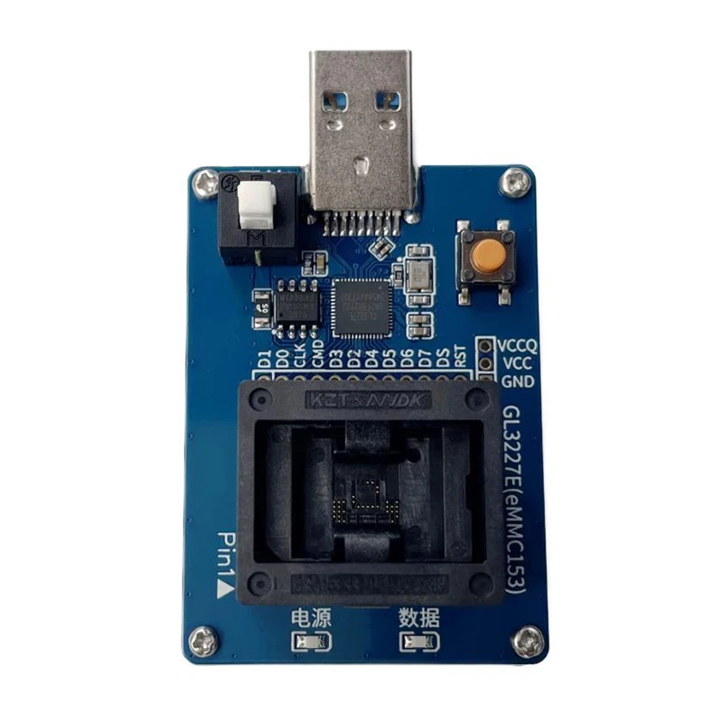 Gniazdo EMMC153 na USB 3.0 Gniazdo testowe odczytu i zapisu Układ HS400 GL3227E