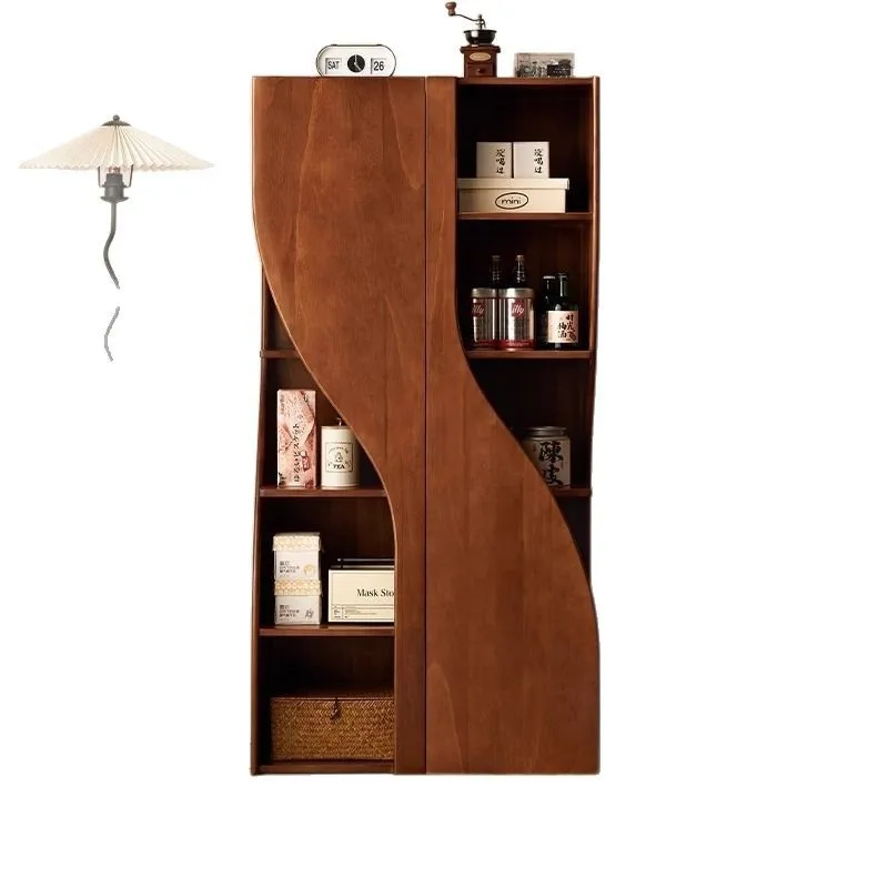 

All solid wood corner cabinet triangular cabinet corner rack living room dining room storage