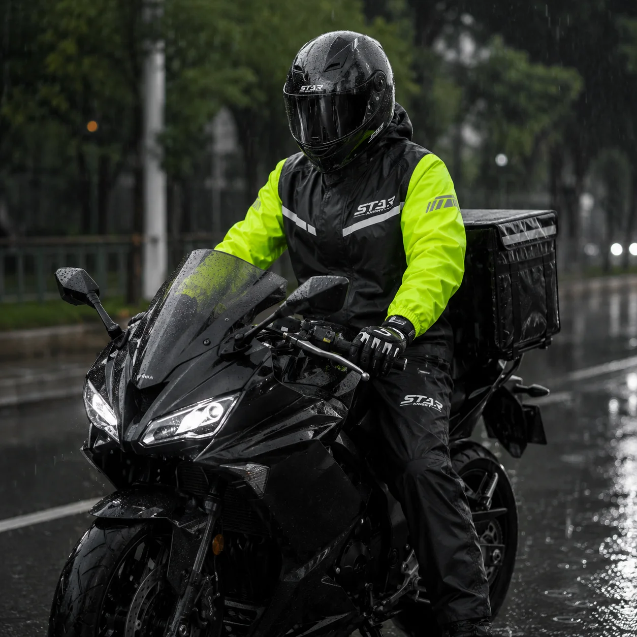 ستار فيلد نايت SKJ859 طقم ملاب - مراجعة Motorcycle Gear Rain وسعره