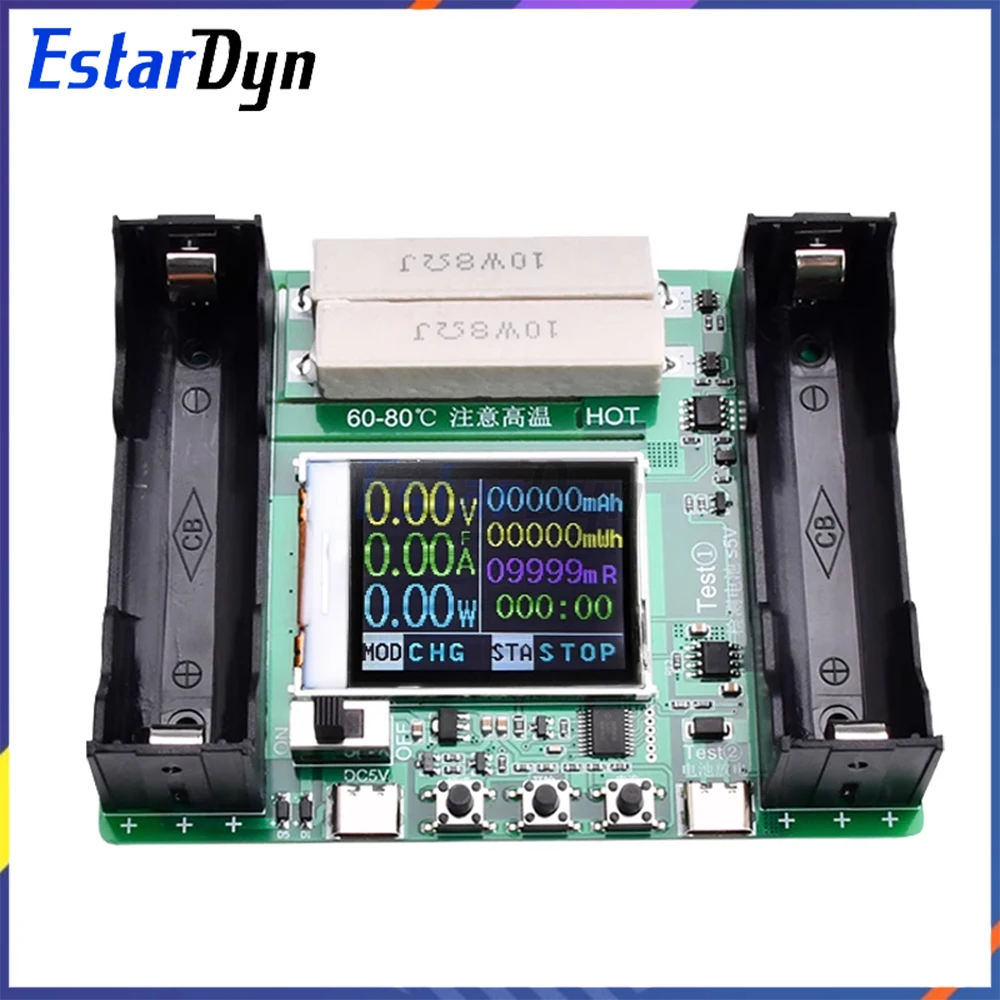 Type-C LCD 디스플레이 배터리 용량 테스터 MAh MWh 리튬 배터리 디지털 배터리 전력 감지기 모듈 18650 배터리 테스터