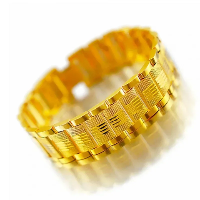 9999 real gold 24K yellow gold men's bracelet dragon row bracelet bracelet boss bracelet send dad watch chain