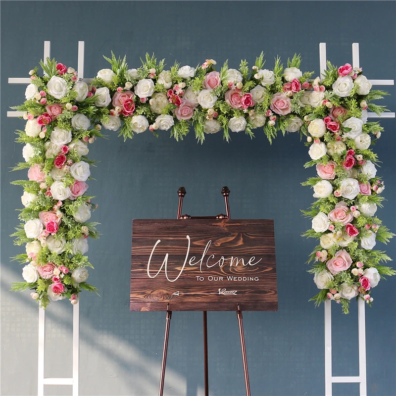 

Wedding Decoration Customized Artificial Flowers Romantic Marriage Backdrop Decoration Flower Row Ball Wall for Arch Stand Decor