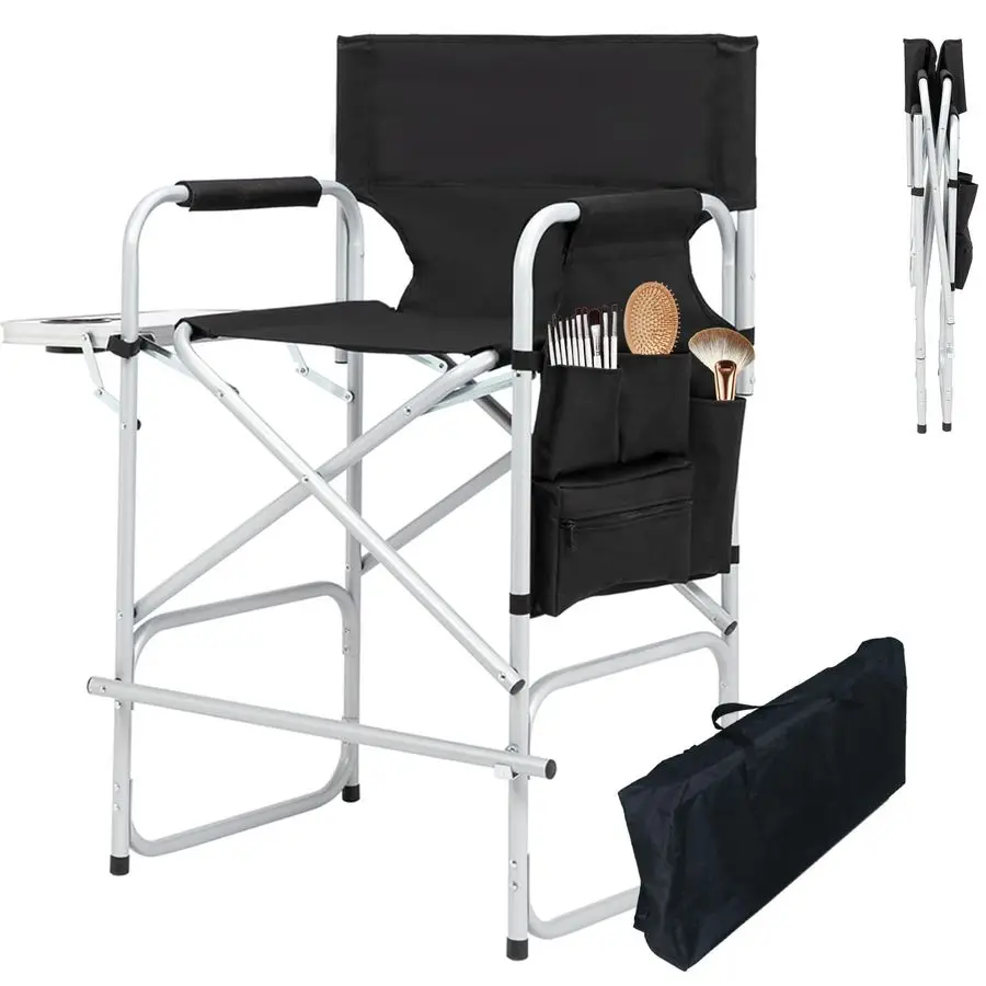 

Chair for Makeup Artist 41,Tall Directors Chairs Foldable with Side Table Cup Holder Storage Bag and Footrest, Folding Chair Mak