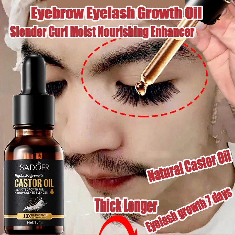 Sourcils huile de croissance des cils épais mince Curl humide huile de ricin naturelle cultiver Extension liquide sérum de cils produit de maquillage féminin